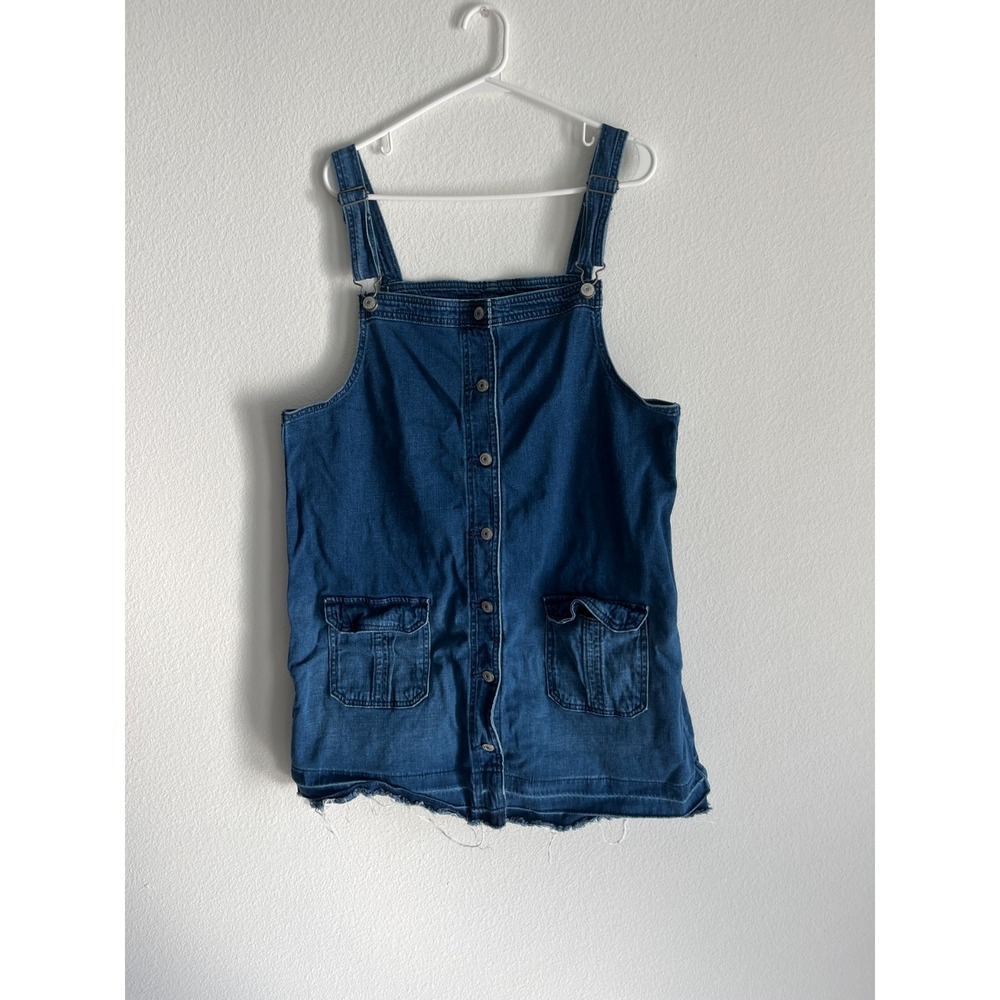 American Eagle Outfitters Mini Dress Women XL Blue Denim Adjustable Strap Casual